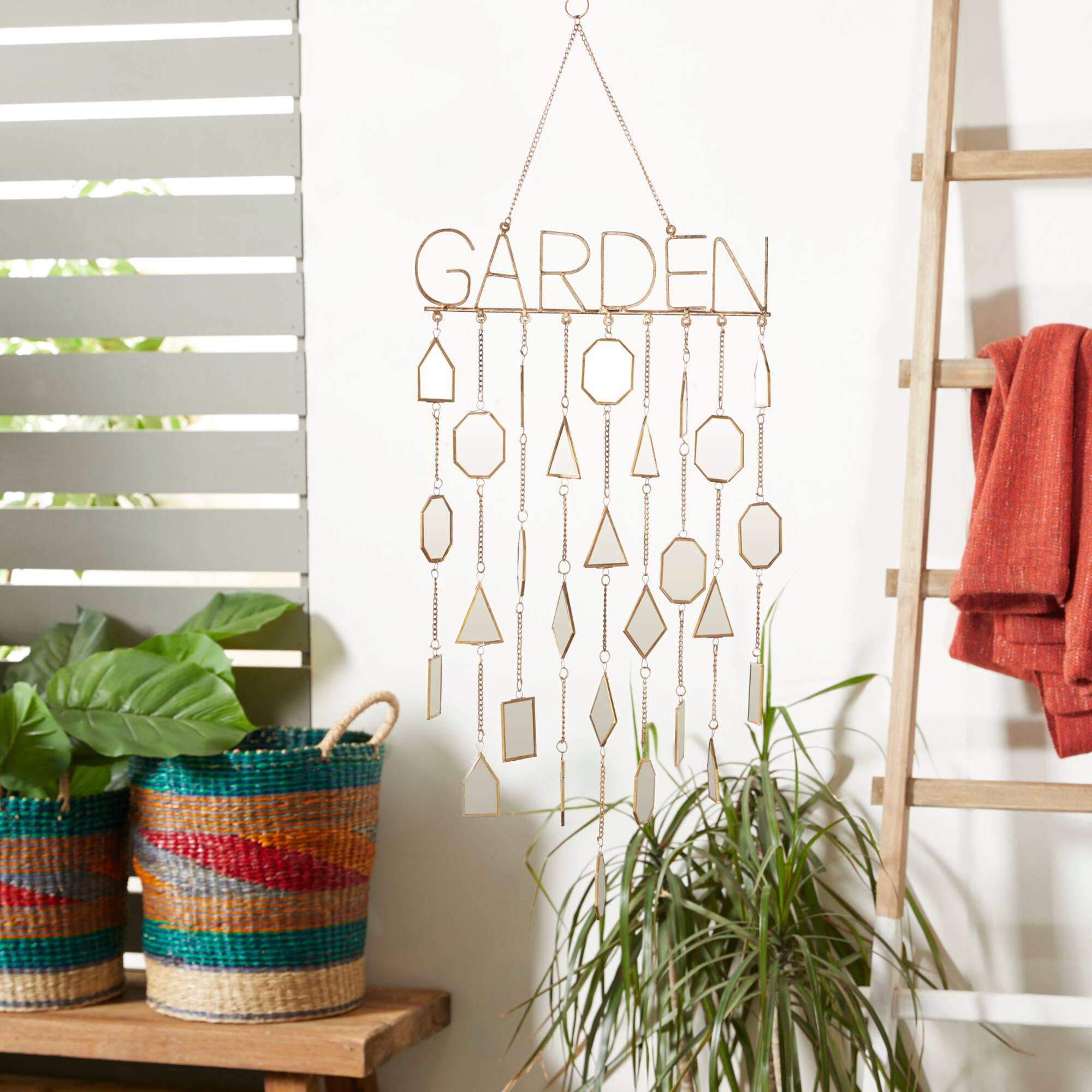 36" White Metal Eclectic Garden Windchime